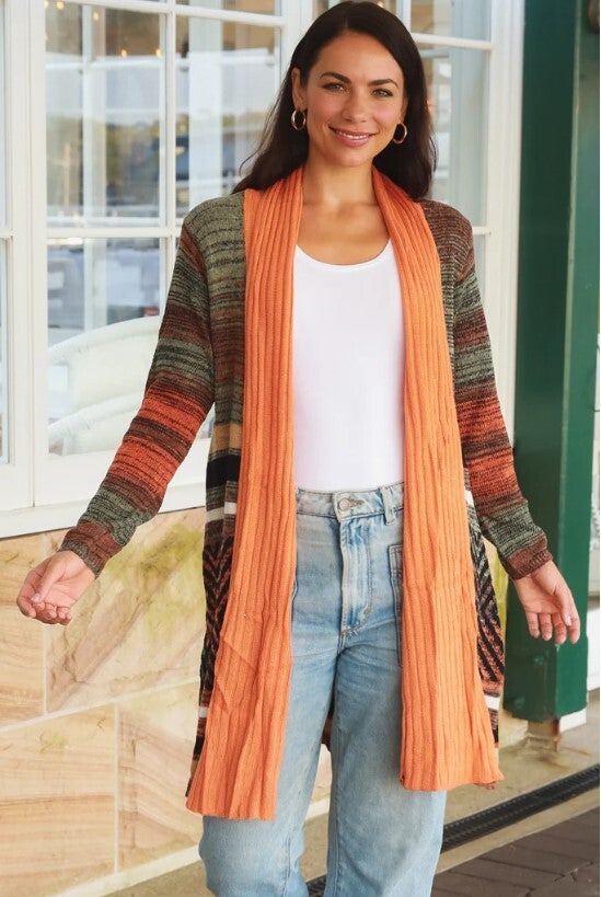 Orange and hotsell black cardigan