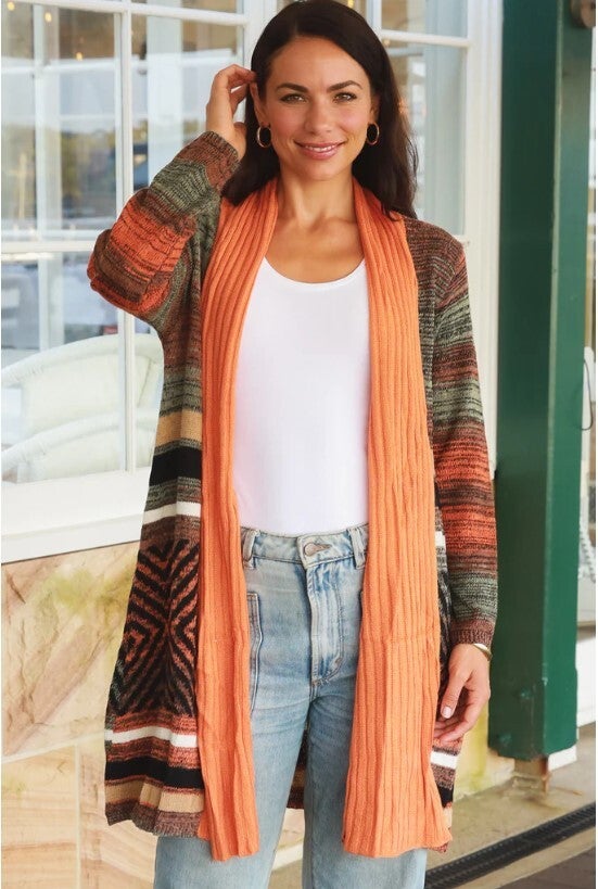 Orange and clearance black cardigan