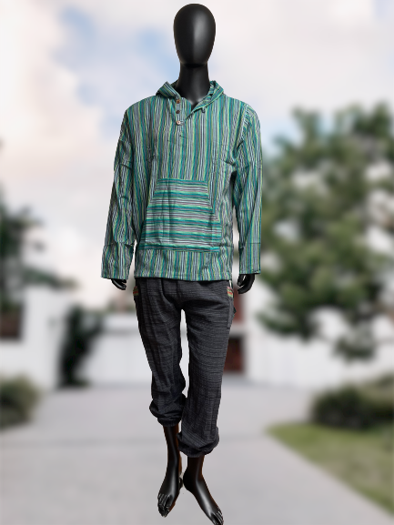 100 Cotton Striped Kurta Shirts with Hoodie